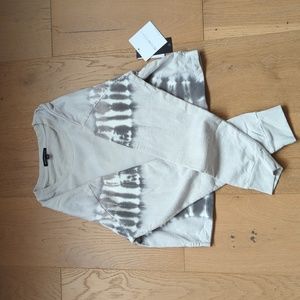 BNWT Beyond Yoga Grey Tie Dye Cropped Sweatshirt Size M